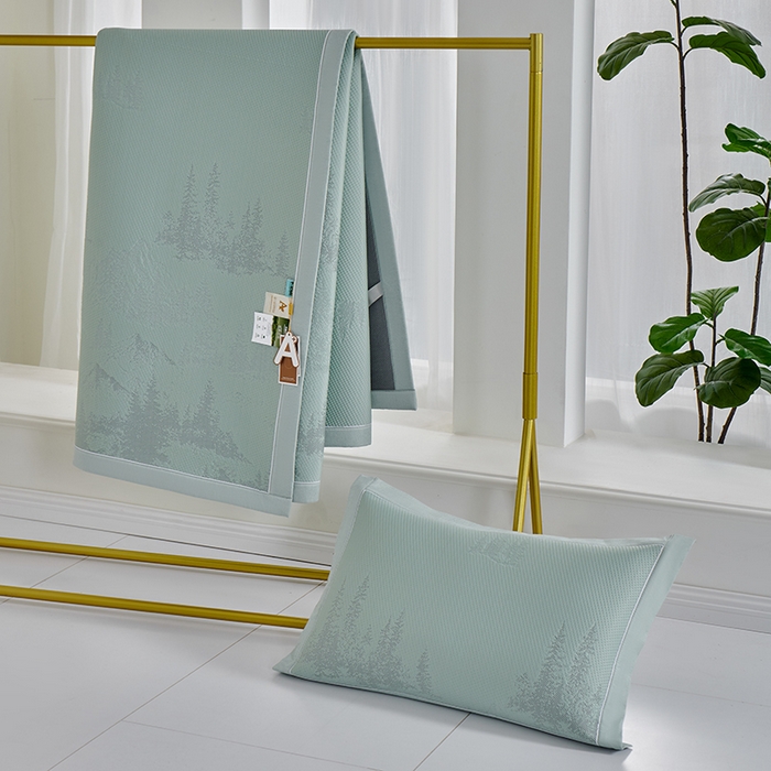 91家纺网 家纺一手货源 找家纺 小牛席业 2026新款雪山冷感豆豆席系列凉席藤席冰藤席竹席空调席草席冰丝席豆豆席乳胶席三件套 绿色