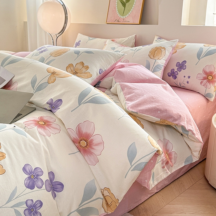 91家纺网 家纺一手货源 找家纺 （总）宇彬家纺 2026直播新款13372A类全棉纯棉印花单双人被套喷气小清新简约热款学生被罩