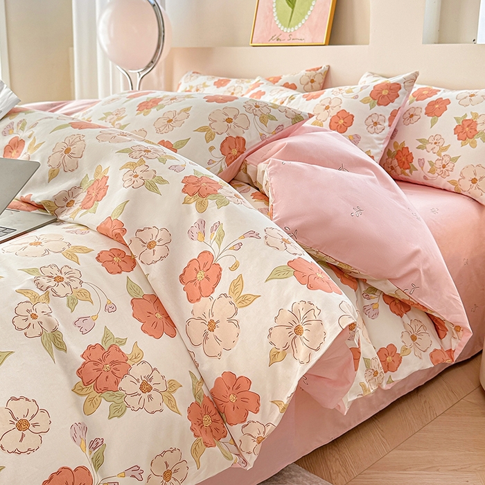 91家纺网 家纺一手货源 找家纺 （总）宇彬家纺 2026直播新款13372A类全棉纯棉印花单双人被套喷气小清新简约热款学生被罩