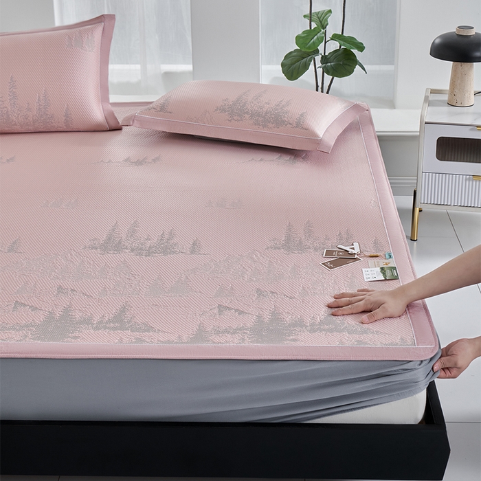 91家纺网 家纺一手货源 找家纺 （总）小牛席业 2026新款雪山冷感豆豆席系列（床笠款）凉席藤席冰藤席竹席空调席草席冰丝席豆豆席乳胶席三件套