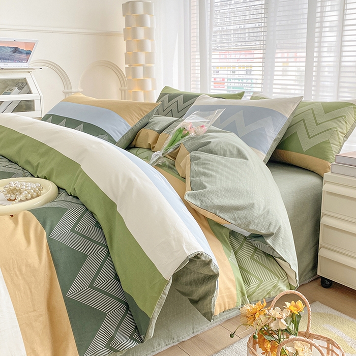 91家纺网 家纺一手货源 找家纺 （总）宇彬家纺 2026直播新款13372A类全棉纯棉印花单双人被套喷气小清新简约热款学生被罩