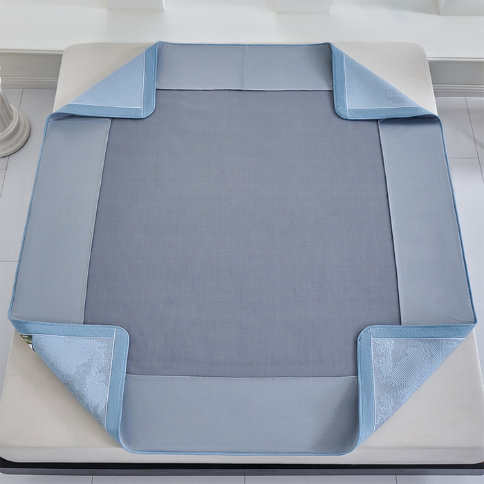 91家纺网 家纺一手货源 找家纺 小牛席业 2026新款雪山冷感豆豆席系列（床笠款）凉席藤席冰藤席竹席空调席草席冰丝席豆豆席乳胶席三件套 蓝色