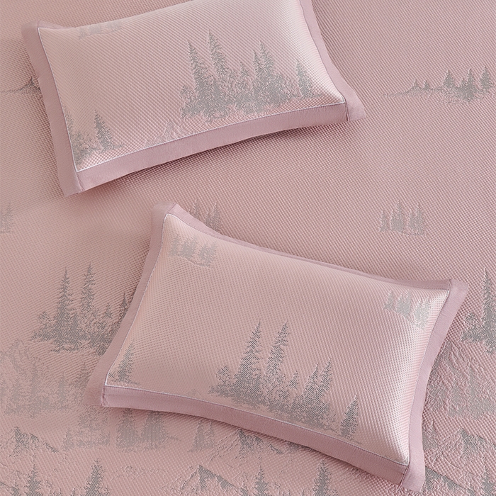 91家纺网 家纺一手货源 找家纺 小牛席业 2026新款雪山冷感豆豆席系列（床笠款）凉席藤席冰藤席竹席空调席草席冰丝席豆豆席乳胶席三件套 粉色