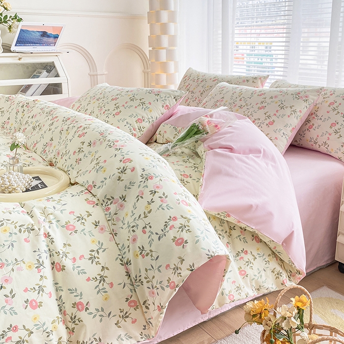 91家纺网 家纺一手货源 找家纺 （总）宇彬家纺 2026直播新款13372A类全棉纯棉印花单双人被套喷气小清新简约热款学生被罩