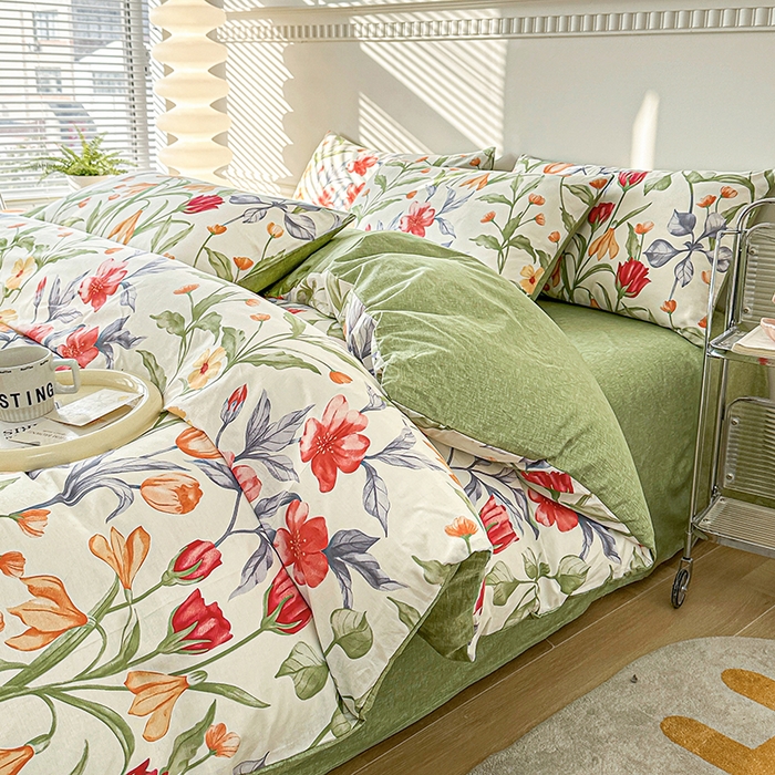 91家纺网 家纺一手货源 找家纺 （总）宇彬家纺 2026直播新款13372A类全棉纯棉印花单双人被套喷气小清新简约热款学生被罩