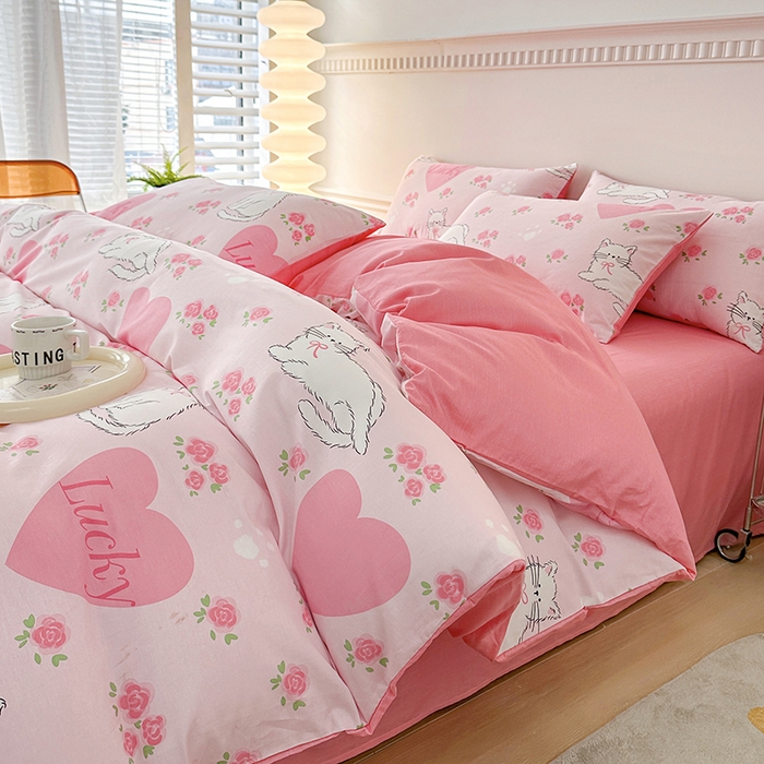 91家纺网 家纺一手货源 找家纺 （总）宇彬家纺 2026直播新款13372A类全棉纯棉印花单双人被套喷气小清新简约热款学生被罩