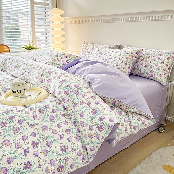 91家纺网 家纺一手货源 找家纺 （总）宇彬家纺 2026直播新款13372A类全棉纯棉印花单双人被套喷气小清新简约热款学生被罩