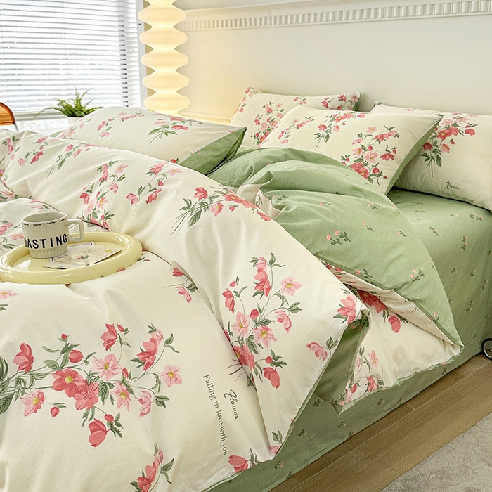 91家纺网 家纺一手货源 找家纺 （总）宇彬家纺 2026直播新款13372A类全棉纯棉印花单双人被套喷气小清新简约热款学生被罩