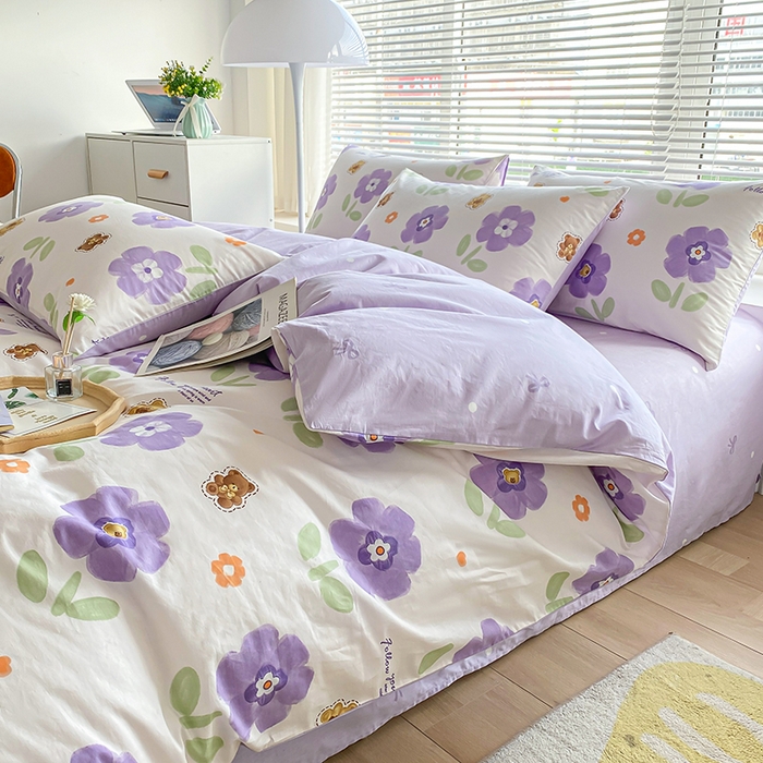 91家纺网 家纺一手货源 找家纺 （总）宇彬家纺 2026直播新款13372A类全棉纯棉印花单双人被套喷气小清新简约热款学生被罩