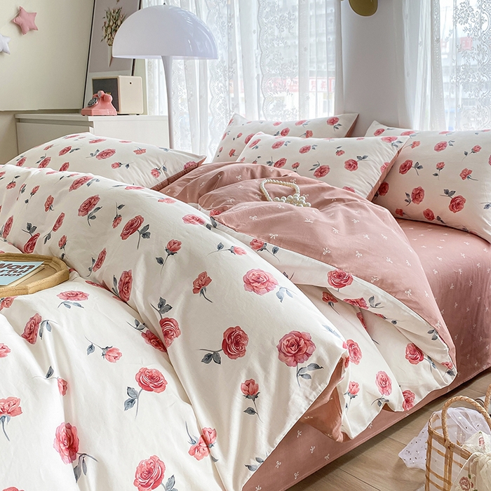 91家纺网 家纺一手货源 找家纺 （总）宇彬家纺 2026直播新款13372A类全棉纯棉印花单双人被套喷气小清新简约热款学生被罩