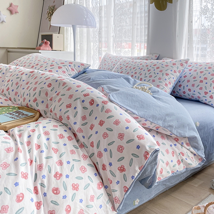 91家纺网 家纺一手货源 找家纺 （总）宇彬家纺 2026直播新款13372A类全棉纯棉印花单双人被套喷气小清新简约热款学生被罩