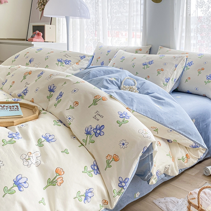 91家纺网 家纺一手货源 找家纺 （总）宇彬家纺 2026直播新款13372A类全棉纯棉印花单双人被套喷气小清新简约热款学生被罩