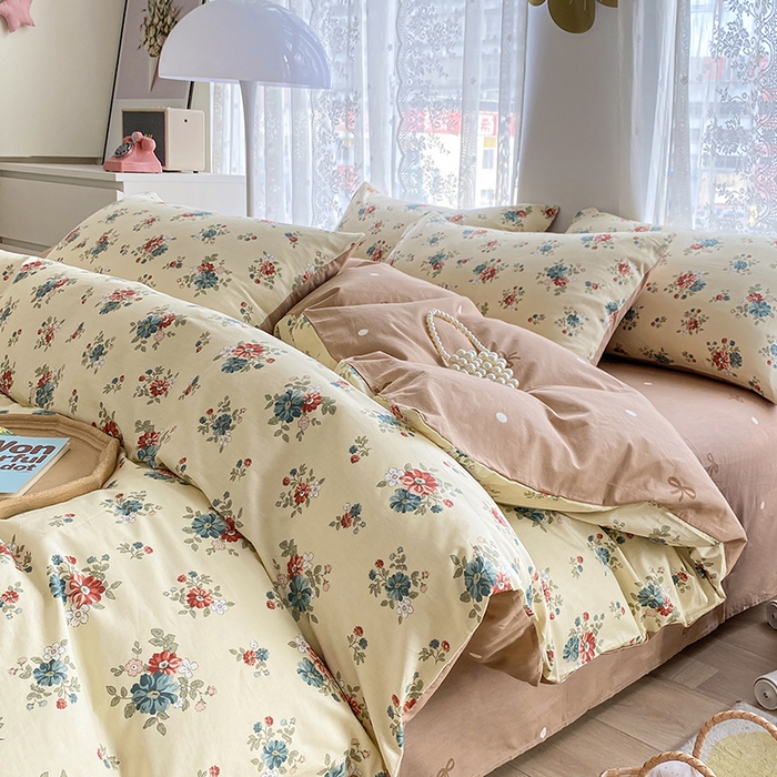 91家纺网 家纺一手货源 找家纺 （总）宇彬家纺 2026直播新款13372A类全棉纯棉印花单双人被套喷气小清新简约热款学生被罩