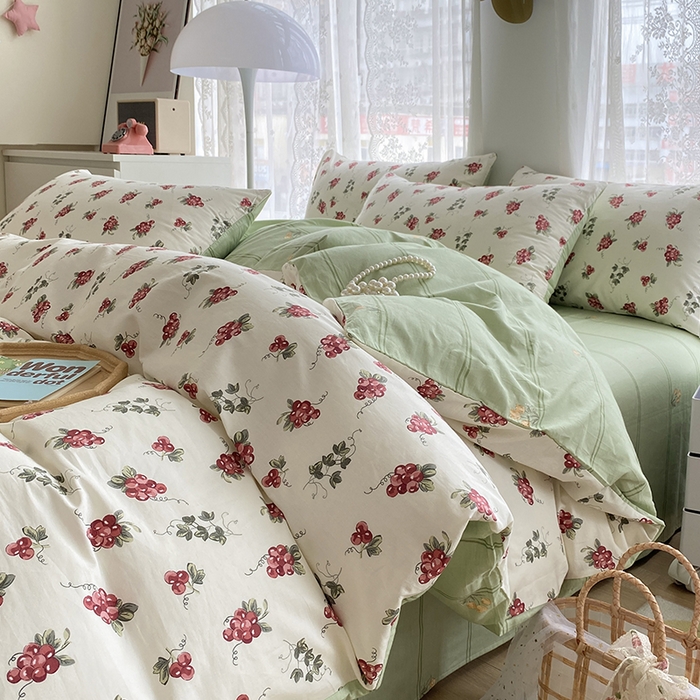 91家纺网 家纺一手货源 找家纺 （总）宇彬家纺 2026直播新款13372A类全棉纯棉印花单双人被套喷气小清新简约热款学生被罩