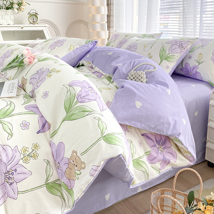 91家纺网 家纺一手货源 找家纺 （总）宇彬家纺 2026直播新款13372A类全棉纯棉印花单双人被套喷气小清新简约热款学生被罩