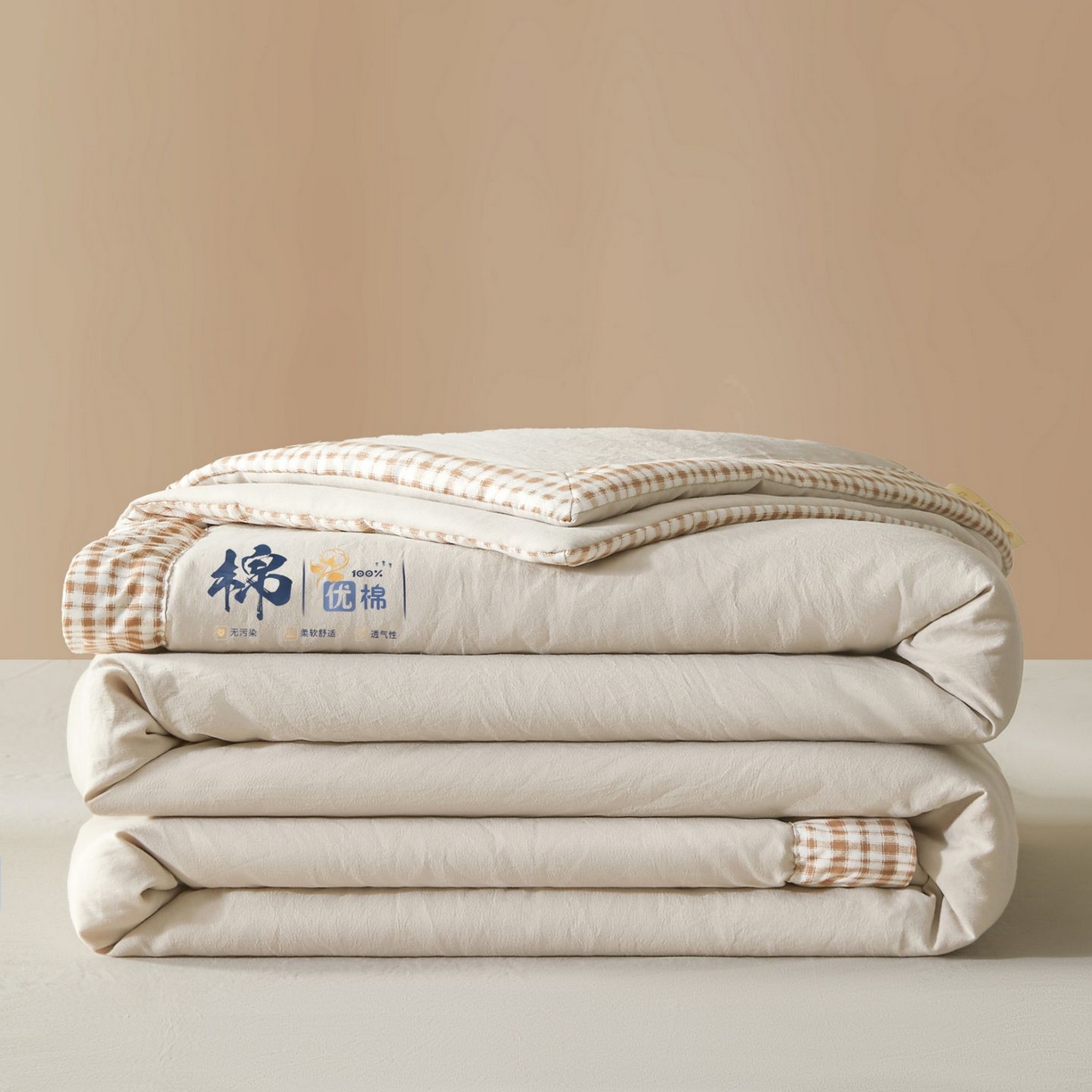 91家纺网 家纺一手货源 找家纺 星航家纺 2026新款水洗棉纯色棉花被夏被夏凉被空调被-素夏 素夏-青石灰