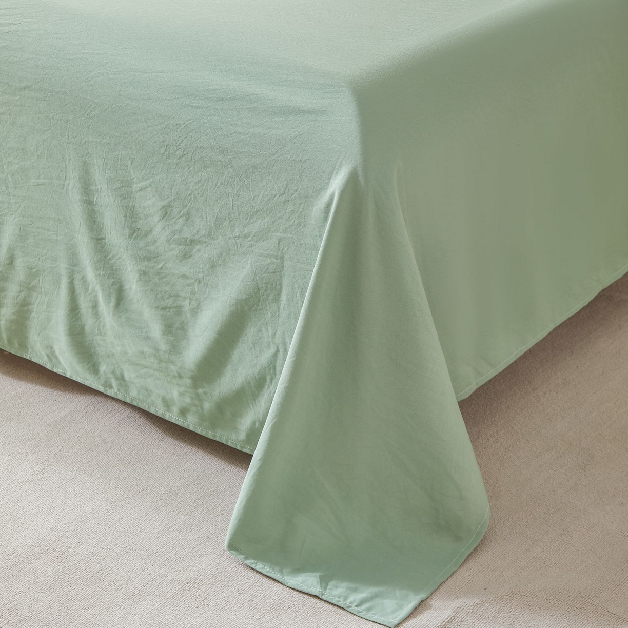 91家纺网 家纺一手货源 找家纺 星航家纺 2026新款水洗棉纯色棉花被夏被夏凉被空调被-素夏 素夏-抹茶绿