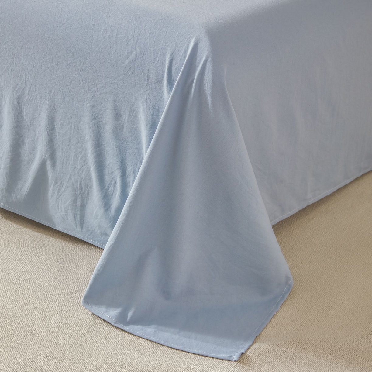 91家纺网 家纺一手货源 找家纺 星航家纺 2026新款水洗棉纯色棉花被夏被夏凉被空调被-素夏 素夏-静谧蓝