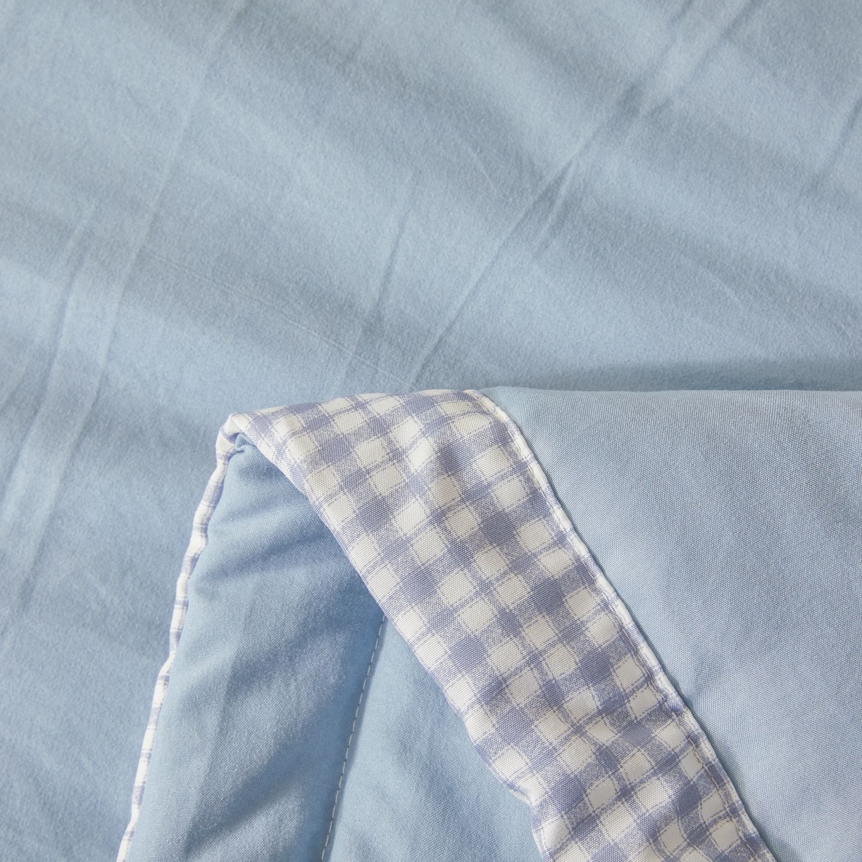 91家纺网 家纺一手货源 找家纺 星航家纺 2026新款水洗棉纯色棉花被夏被夏凉被空调被-素夏 素夏-静谧蓝