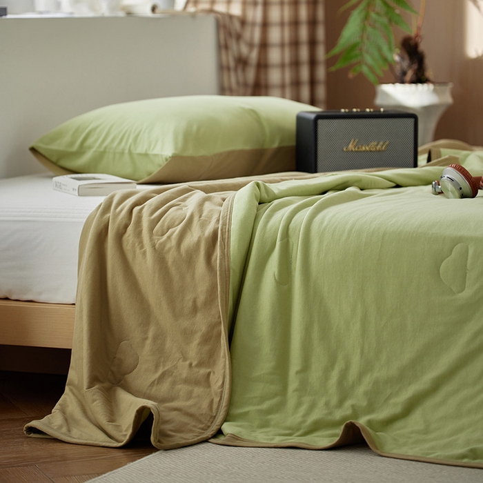 91家纺网 家纺一手货源 找家纺 风向标家纺 2026新款全棉云感针织棉双拼夏被夏凉被空调被 翠暖双拼