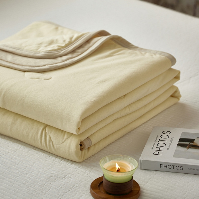 91家纺网 家纺一手货源 找家纺 风向标家纺 2026新款全棉云感针织棉双拼夏被夏凉被空调被 菁甘绿双拼