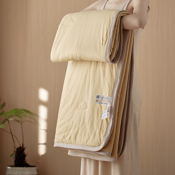 风向标家纺 2026新款全棉云感针织棉双拼夏被夏凉被空调被 奶卡双拼