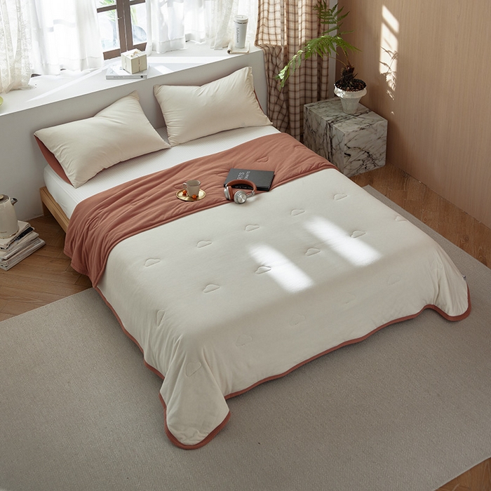 91家纺网 家纺一手货源 找家纺 风向标家纺 2026新款全棉云感针织棉双拼夏被夏凉被空调被 椰慕双拼