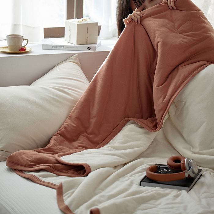 91家纺网 家纺一手货源 找家纺 风向标家纺 2026新款全棉云感针织棉双拼夏被夏凉被空调被 椰慕双拼