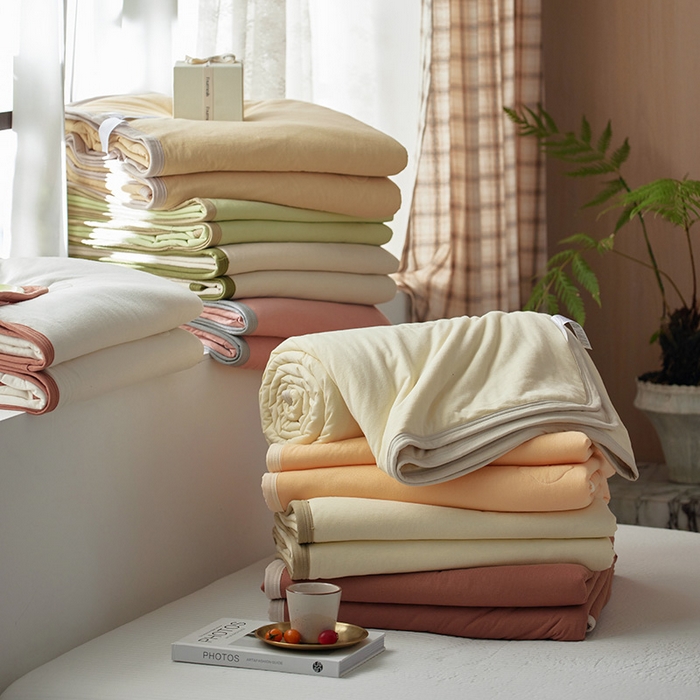 91家纺网 家纺一手货源 找家纺 风向标家纺 2026新款全棉云感针织棉双拼夏被夏凉被空调被 组合图仅供展示-不可下单