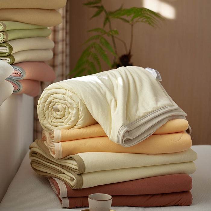 91家纺网 家纺一手货源 找家纺 风向标家纺 2026新款全棉云感针织棉双拼夏被夏凉被空调被 组合图仅供展示-不可下单