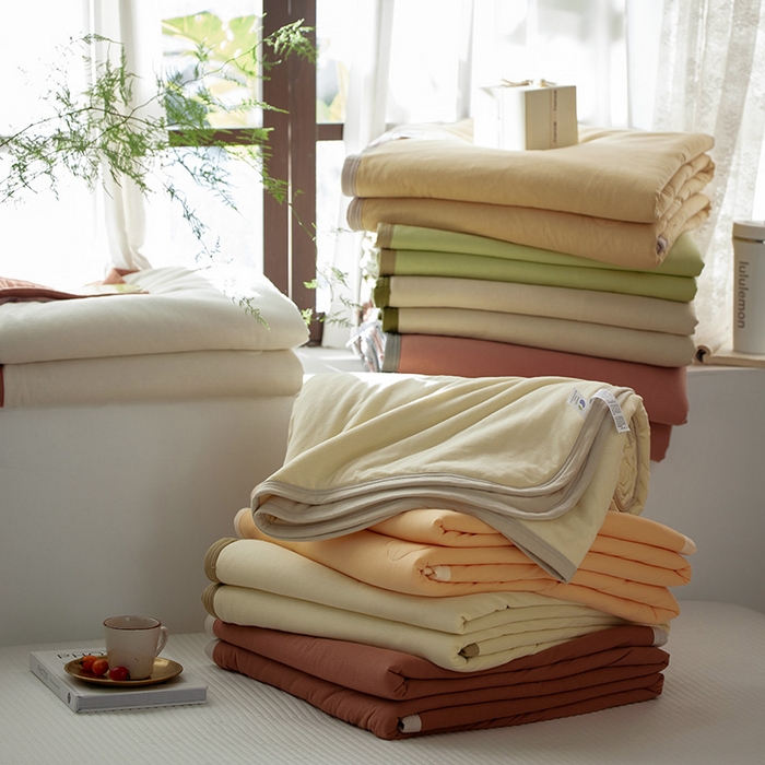 91家纺网 家纺一手货源 找家纺 风向标家纺 2026新款全棉云感针织棉双拼夏被夏凉被空调被 组合图仅供展示-不可下单