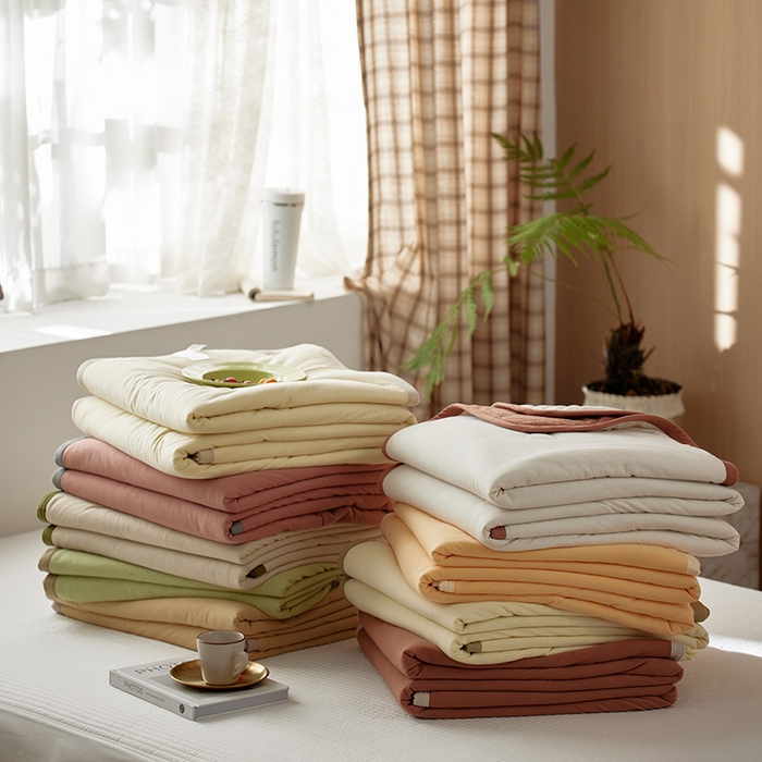 91家纺网 家纺一手货源 找家纺 风向标家纺 2026新款全棉云感针织棉双拼夏被夏凉被空调被 组合图仅供展示-不可下单