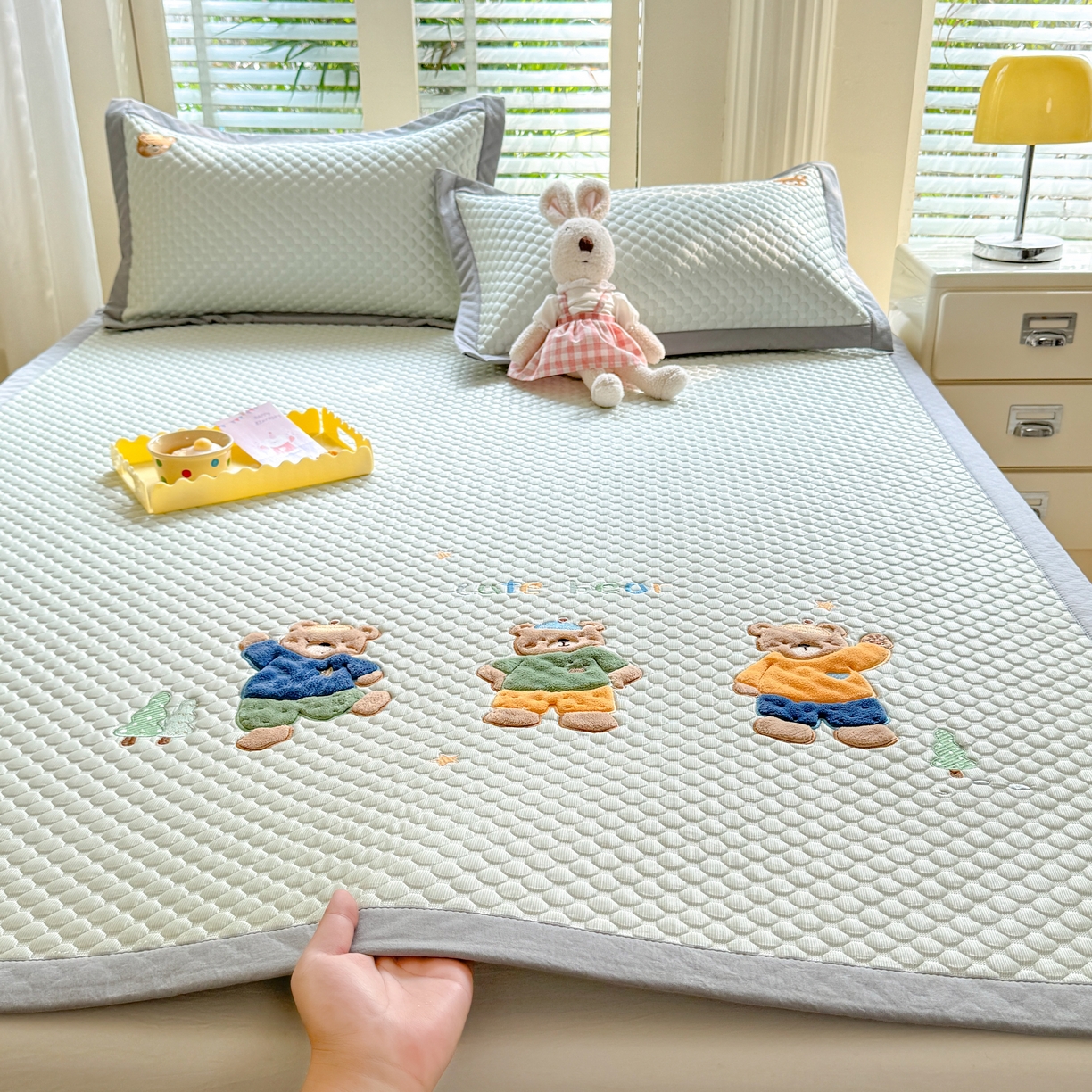 91家纺网 家纺一手货源 找家纺 （总）优贝家纺 2026新款夏被韩版夏被四件套刺绣款直播热款