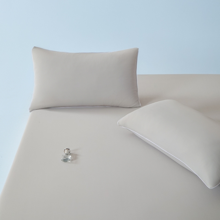 91家纺网 家纺一手货源 找家纺 鑫琪莱家纺 2026新款锦氨凉感床笠三件套Yoga系列 绅士灰