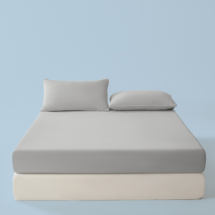 鑫琪莱家纺 2026新款锦氨凉感床笠三件套Yoga系列 绅士灰