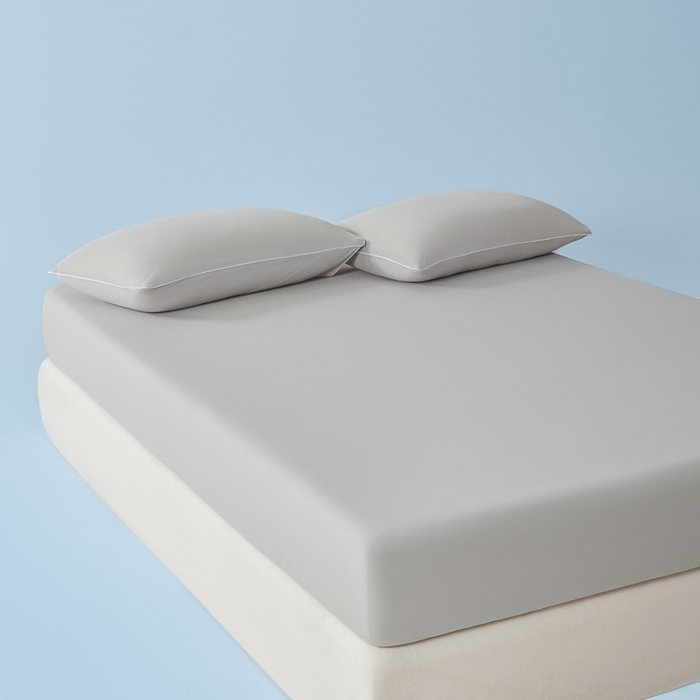 91家纺网 家纺一手货源 找家纺 鑫琪莱家纺 2026新款锦氨凉感床笠三件套Yoga系列 绅士灰