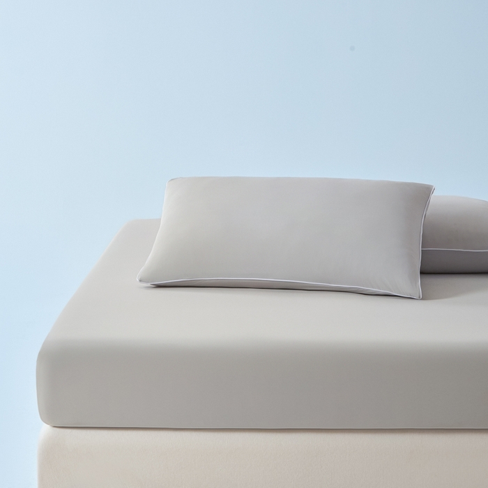 91家纺网 家纺一手货源 找家纺 鑫琪莱家纺 2026新款锦氨凉感床笠三件套Yoga系列 绅士灰