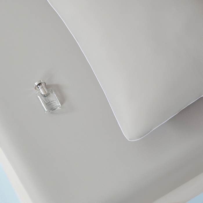 91家纺网 家纺一手货源 找家纺 鑫琪莱家纺 2026新款锦氨凉感床笠三件套Yoga系列 绅士灰