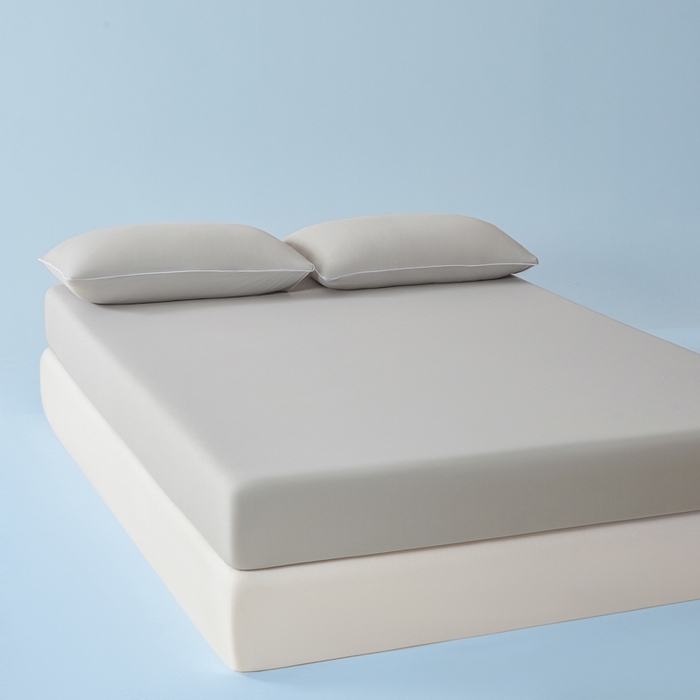 91家纺网 家纺一手货源 找家纺 鑫琪莱家纺 2026新款锦氨凉感床笠三件套Yoga系列 绅士灰