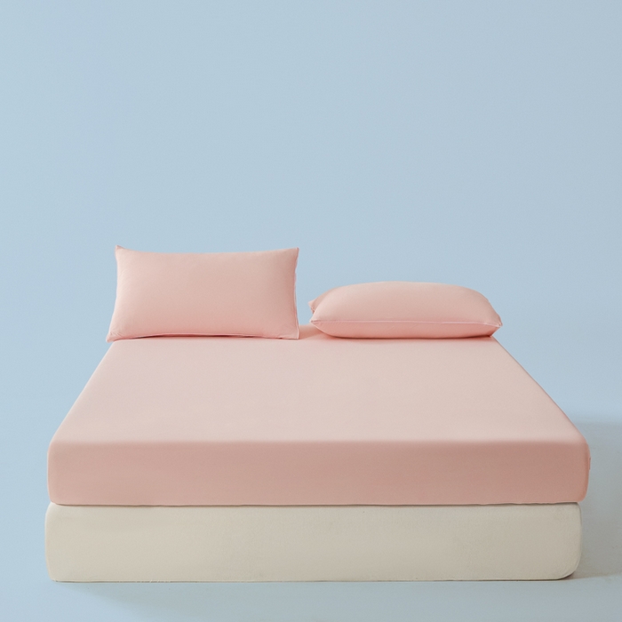 鑫琪莱家纺 2026新款锦氨凉感床笠三件套Yoga系列 梦境粉