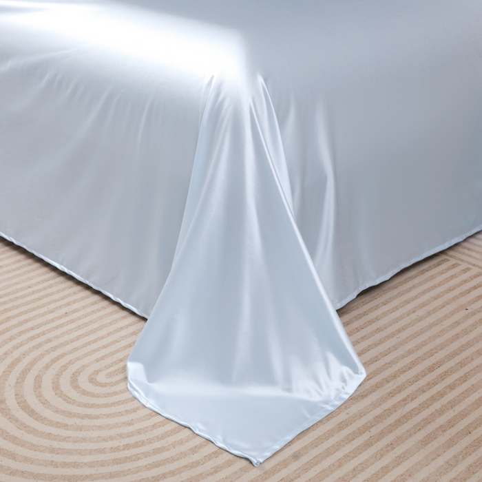 91家纺网 家纺一手货源 找家纺 爱彼家纺 2026新款高端流锻水光夏被冰肌锦氨A类夏被夏凉被空调被（超亲肤） 奢雅浅蓝