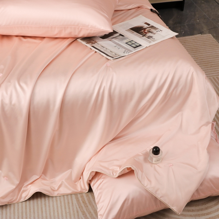 91家纺网 家纺一手货源 找家纺 爱彼家纺 2026新款高端流锻水光夏被冰肌锦氨A类夏被夏凉被空调被（超亲肤） 莫奈浅粉