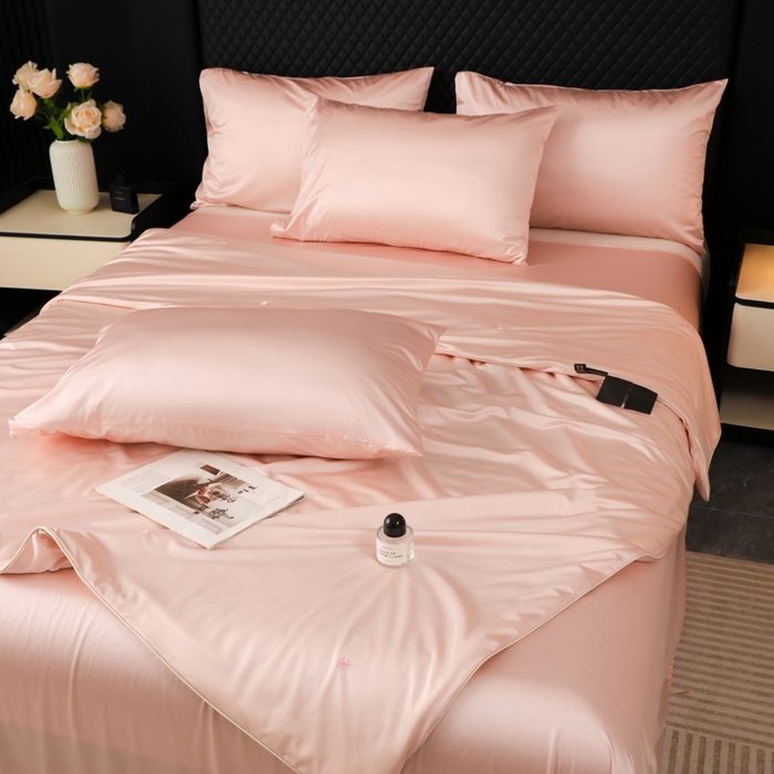 91家纺网 家纺一手货源 找家纺 爱彼家纺 2026新款高端流锻水光夏被冰肌锦氨A类夏被夏凉被空调被（超亲肤） 莫奈浅粉