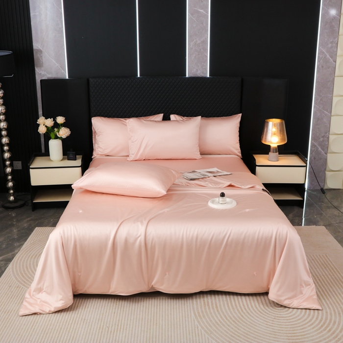 91家纺网 家纺一手货源 找家纺 爱彼家纺 2026新款高端流锻水光夏被冰肌锦氨A类夏被夏凉被空调被（超亲肤） 莫奈浅粉