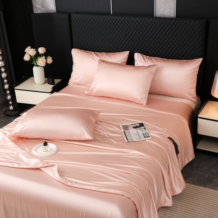 91家纺网 家纺一手货源 找家纺 爱彼家纺 2026新款高端流锻水光夏被冰肌锦氨A类夏被夏凉被空调被（超亲肤） 莫奈浅粉