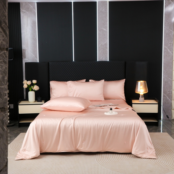 91家纺网 家纺一手货源 找家纺 爱彼家纺 2026新款高端流锻水光夏被冰肌锦氨A类夏被夏凉被空调被（超亲肤） 莫奈浅粉