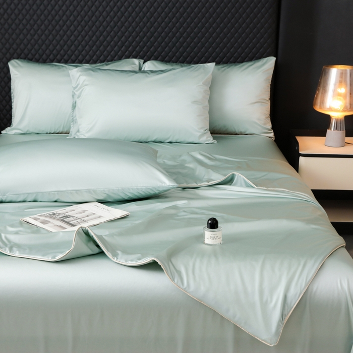 91家纺网 家纺一手货源 找家纺 爱彼家纺 2026新款高端流锻水光夏被冰肌锦氨A类夏被夏凉被空调被（超亲肤） 冰肌水绿