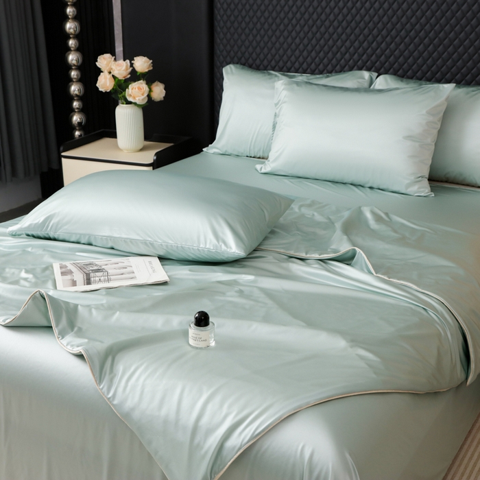 91家纺网 家纺一手货源 找家纺 爱彼家纺 2026新款高端流锻水光夏被冰肌锦氨A类夏被夏凉被空调被（超亲肤） 冰肌水绿