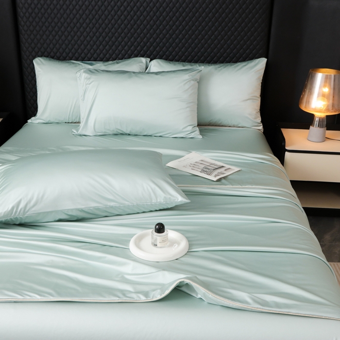 91家纺网 家纺一手货源 找家纺 爱彼家纺 2026新款高端流锻水光夏被冰肌锦氨A类夏被夏凉被空调被（超亲肤） 冰肌水绿