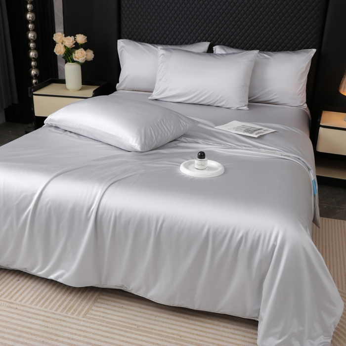 91家纺网 家纺一手货源 找家纺 爱彼家纺 2026新款高端流锻水光夏被冰肌锦氨A类夏被夏凉被空调被（超亲肤） 银月天丝灰